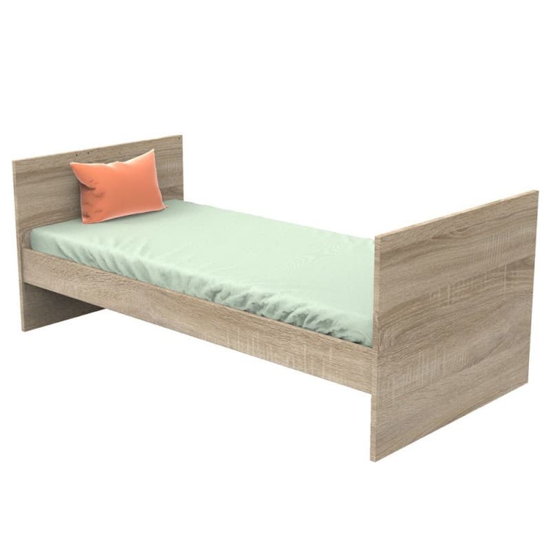 Lit 140x70 Evolutif en 190 Blanc Nova Blanc Lin Evolutif en 90x190 et 140x190 N, nova marron 144 x 96 x 76 — vue 3 sur 4