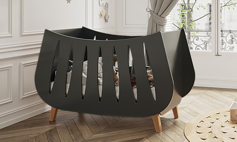 Lit 60x120 Trapeze Anthracite, trapeze songes et rigolades — vue 2 sur 2