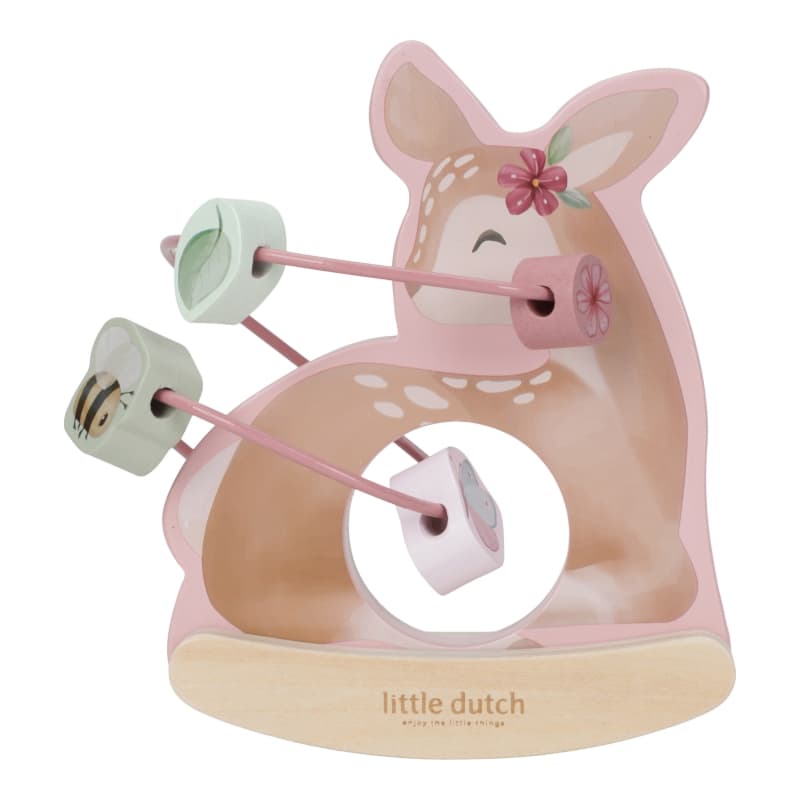 Mini Boulier a Bascule Faon en Bois Fsc, rose marron vert multicolore fairy garden little dutch — vue 1 sur 3
