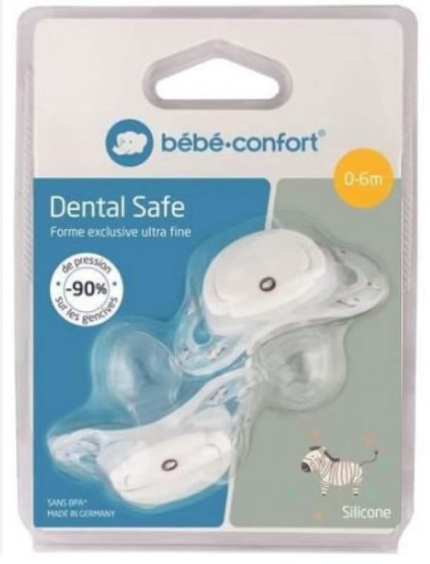 Sucette Dental Safe - Silicone 0/6m - X2, bebeconfort blanc savannah