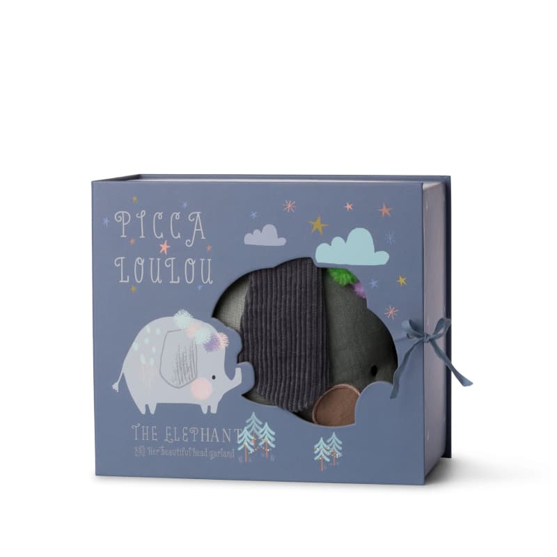 Elephant 18 Cm Dans Boite Cadeau, picca loulou multicolore per — vue 4 sur 4