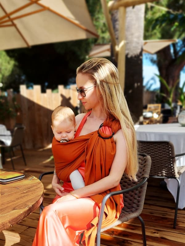 Sling Echarpe Tissee sans Noeud, fauve 0 à 36 mois love radius — vue 4 sur 4