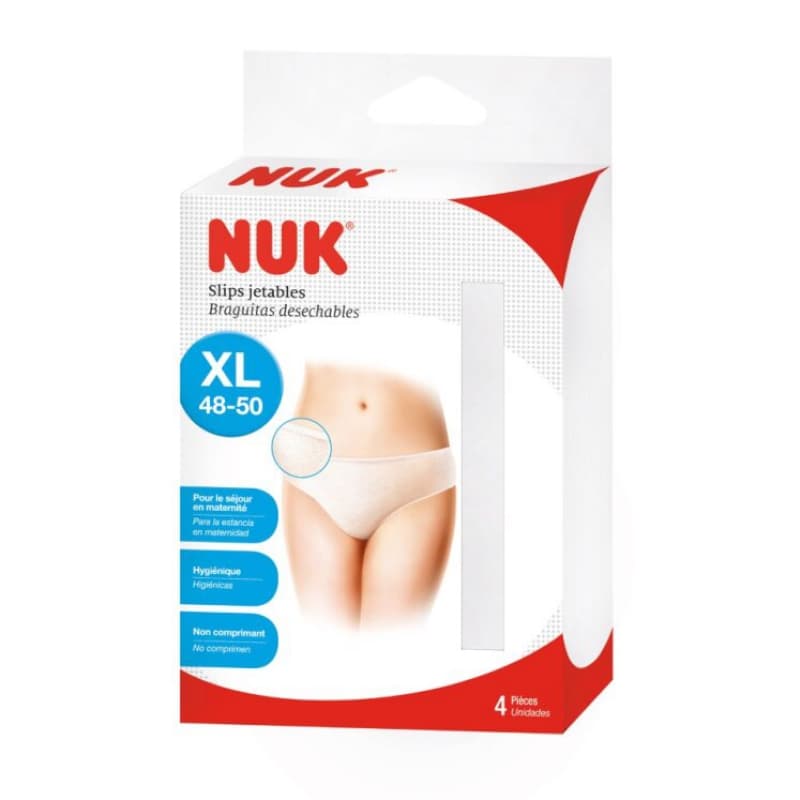 4 Slips Jetables Taille Xl, nuk blanc xl per — vue 1 sur 2