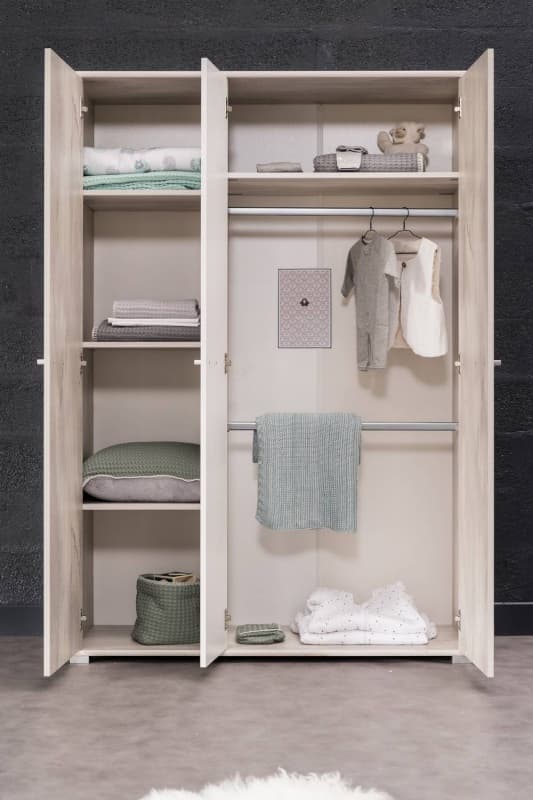 Armoire 3 Portes, kylian transland chene nautik/blanc craie — vue 1 sur 2