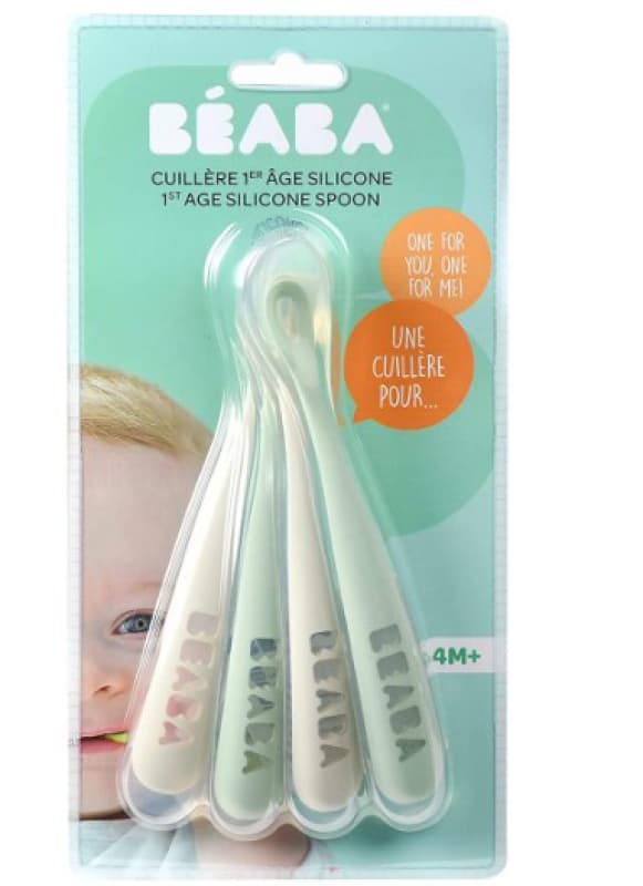 Lot de 4 Cuilleres 1er Age Silicone, velvet grey/sage green 12 x 4,2 x 23,7 — vue 2 sur 2