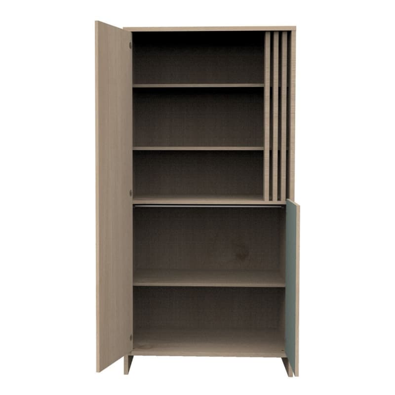 Armoire 2 Portes Sauge, tokyo meuble chêne suave - sauge — vue 3 sur 5