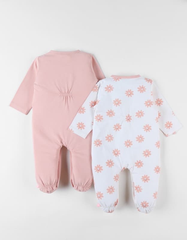 Joli Lapin Set Dors Bien Jersey 2x, lovely bunny noukies rose 1m été 2024 — vue 3 sur 3
