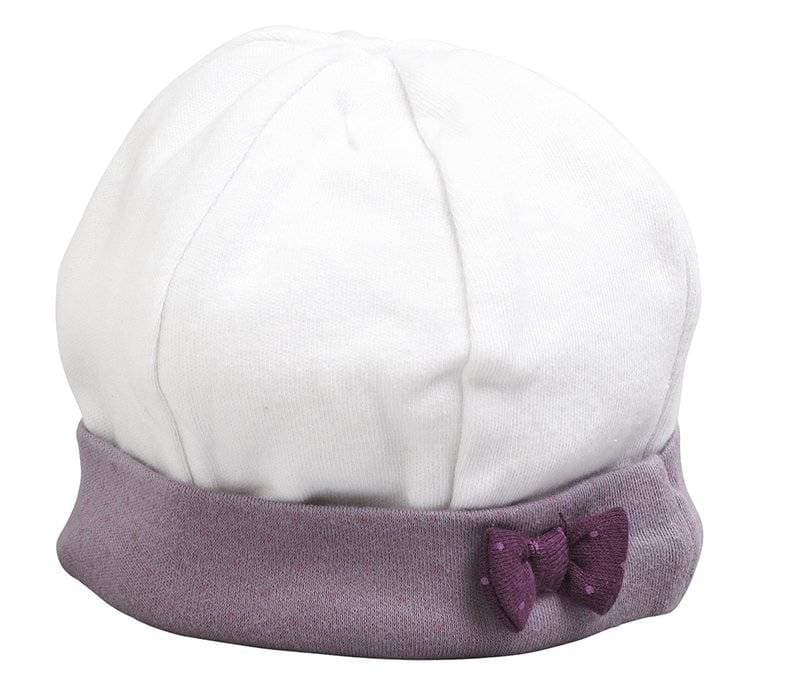 Bonnet Mam'zellebou, mam'zellebou sauthon babywear blanc/parme naissanc