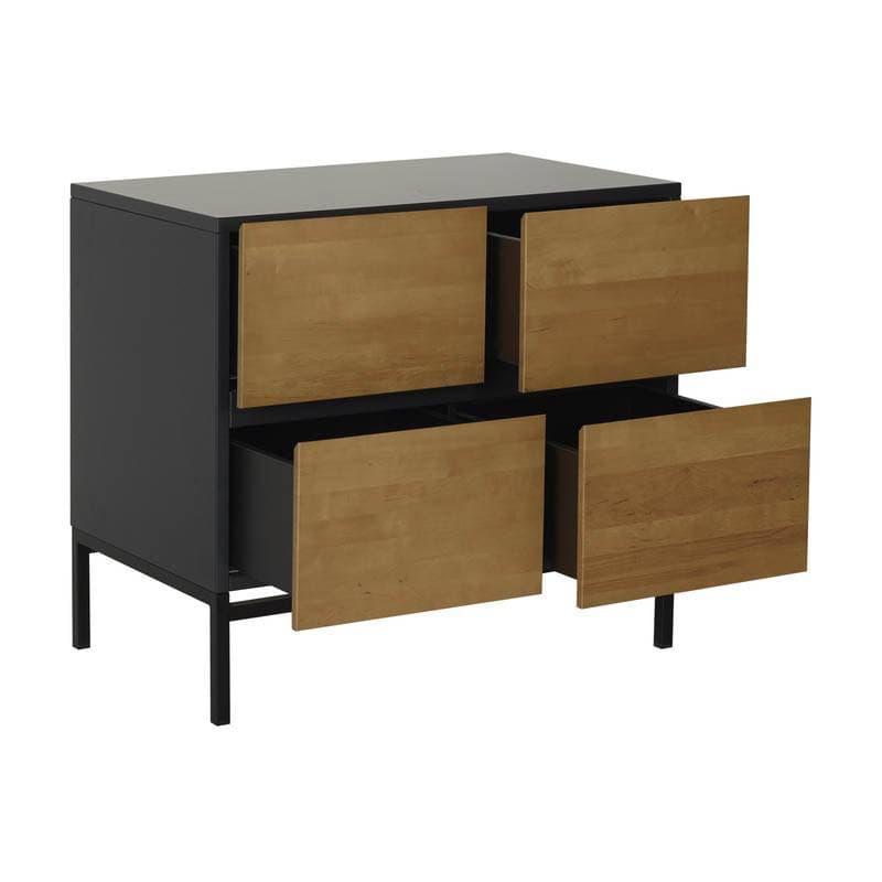 Commode 4 Tiroirs Havana Moonshadow, havana quax bouleau/anthracite 94x57x85h — vue 4 sur 5