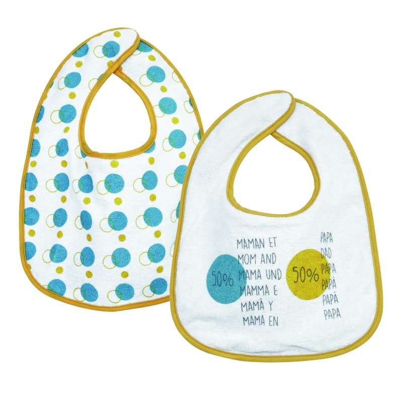 Bavoirs Lot de 2 Mama Und Papa, trois kilos sept