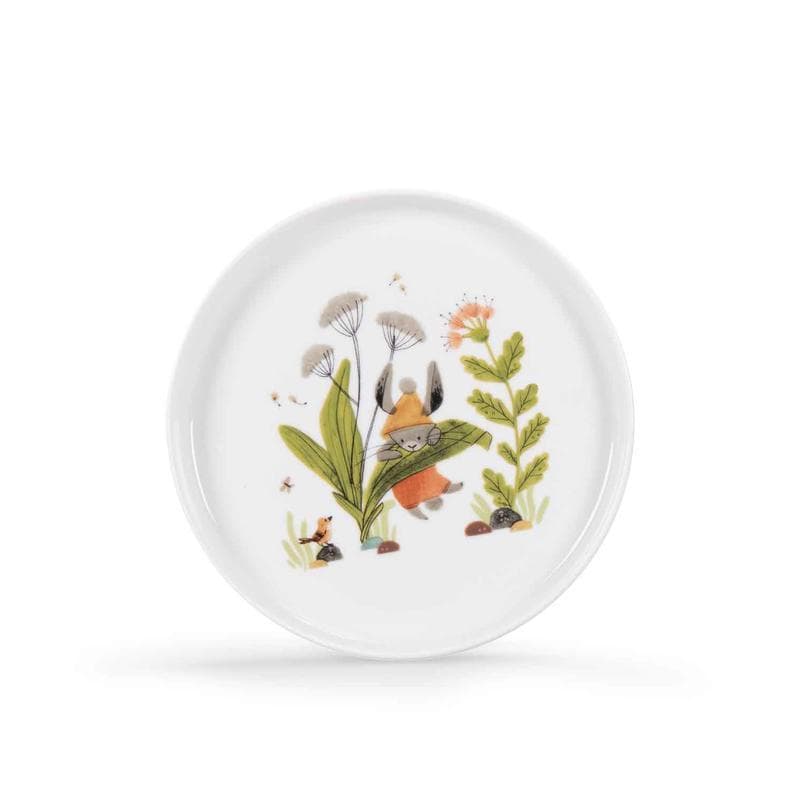 Set Vaisselle Porcelaine, trois petits lapins blanc/ocre 0x19x7,5xcm p-e-a-h — vue 5 sur 5