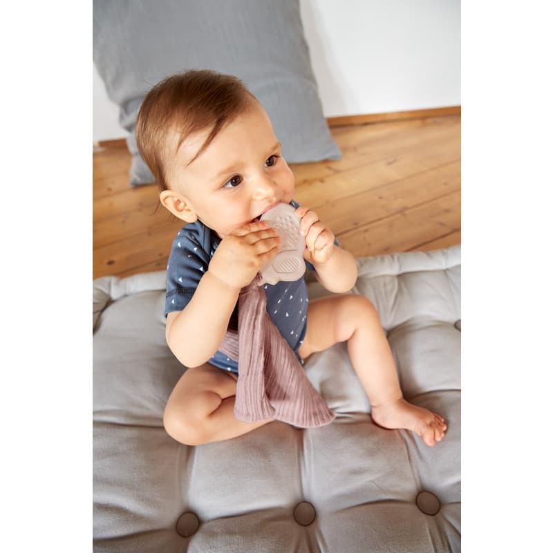 Doudou avec Anneau de Dentition Caoutchouc Naturel Papillon, lässig rose — vue 3 sur 3