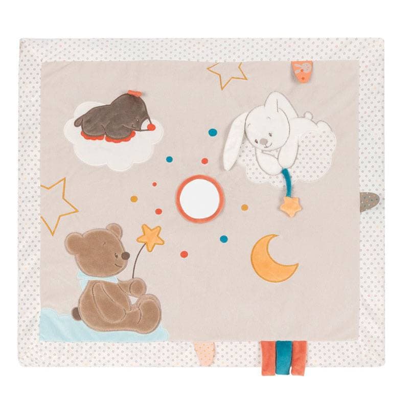 Tapis d'Eveil avec Arches 80x70cm, mia&basile nattou blanc marron h-19 — vue 1 sur 2