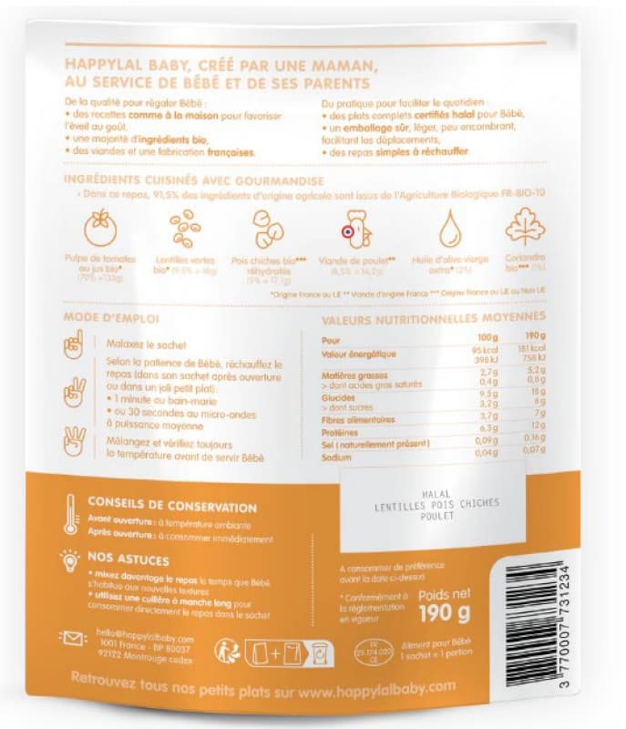 Mon Régal de Lentilles Pois Chiche et Poulet 9m — vue 3 sur 3