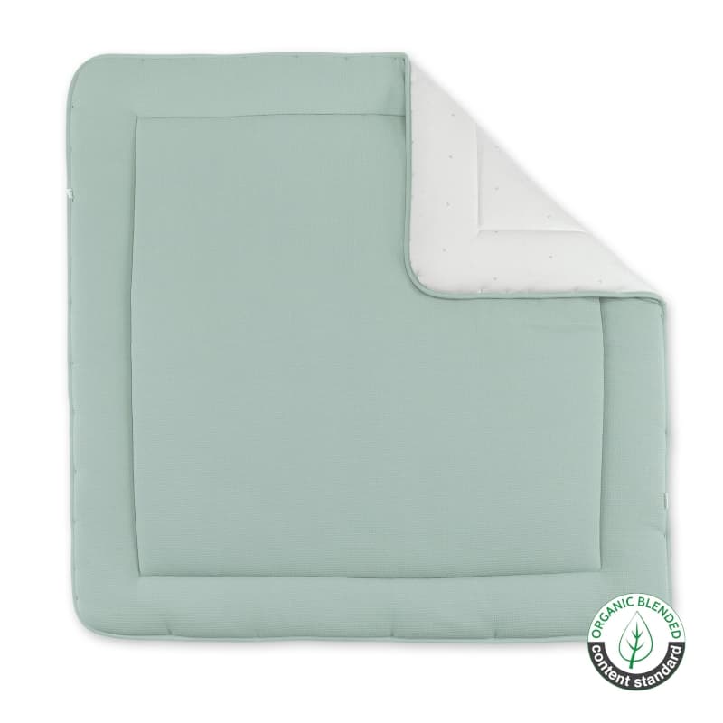 Tapis de Parc et Jeu Tapis de Parc 100x100cm Vert Celadon Pady Waffle + Jersey, bemini vert céladon 76