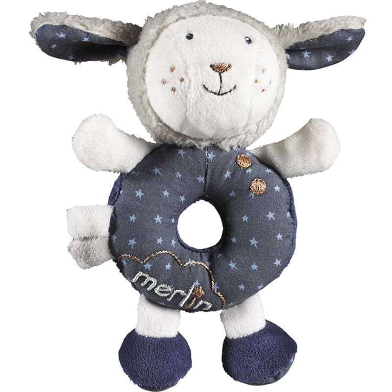 Hochet Merlin, merlin sauthon baby deco bleu/blanc 15 cm per — vue 1 sur 3