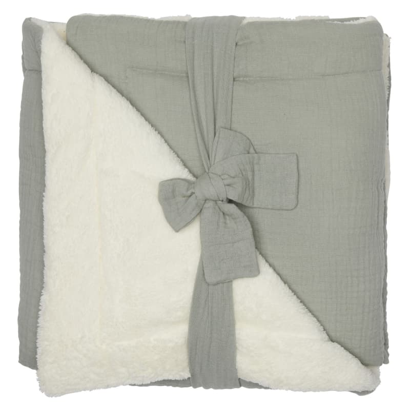 Couverture Peluche Gazeµfibre, vert de gris mix&match bb&co 03-24 — vue 1 sur 2