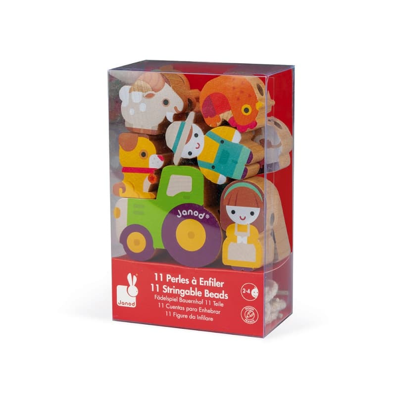 Perles a Enfiler Ferme, jouets d'eveil janod multicolore — vue 5 sur 5