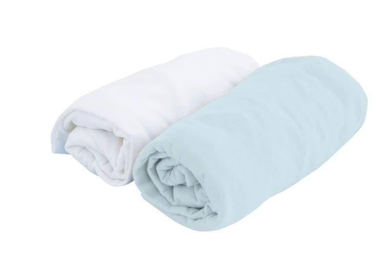 Lot de 2 Draps-housse 70x140 Cm Blanc Ciel, bébé9 creation blanc/ciel 07 bébé9 creation blanc/ciel 070x140 2019