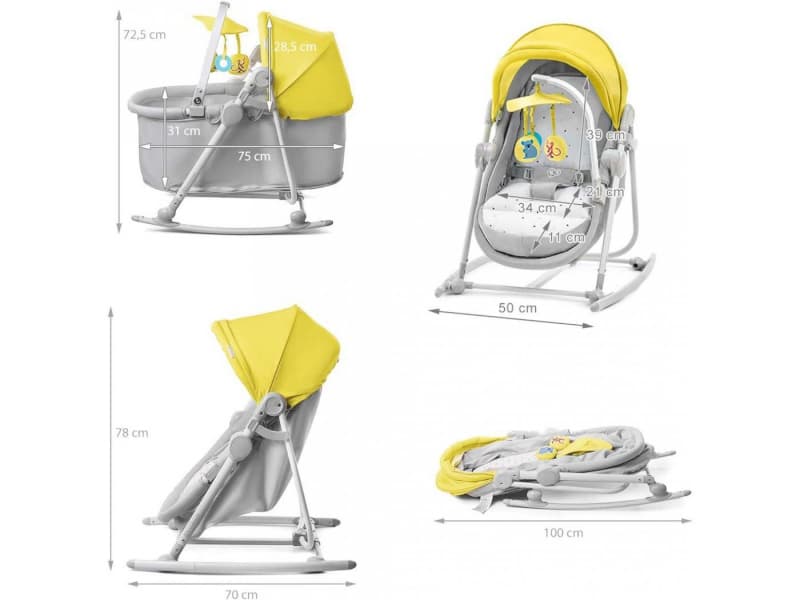 Transat 5 en 1 Unimo Yellow, kinderkraft — vue 4 sur 4