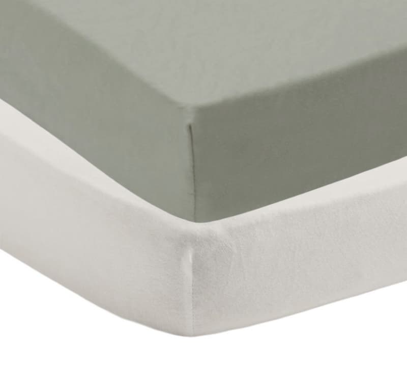 Lot 2 Draps Housse Jersey, blanc/ginky 60x120cm poyet motte fee moi dormir 2026 — vue 1 sur 2
