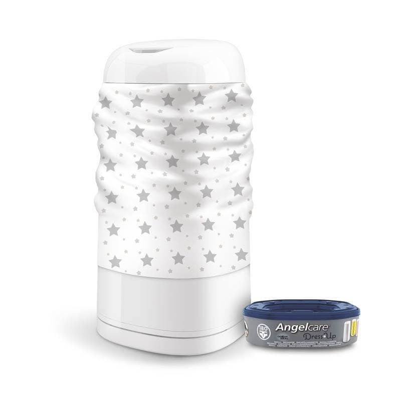Housse Poubelle a Couches Stars, blanc gris angelcare 04-18- — vue 2 sur 3