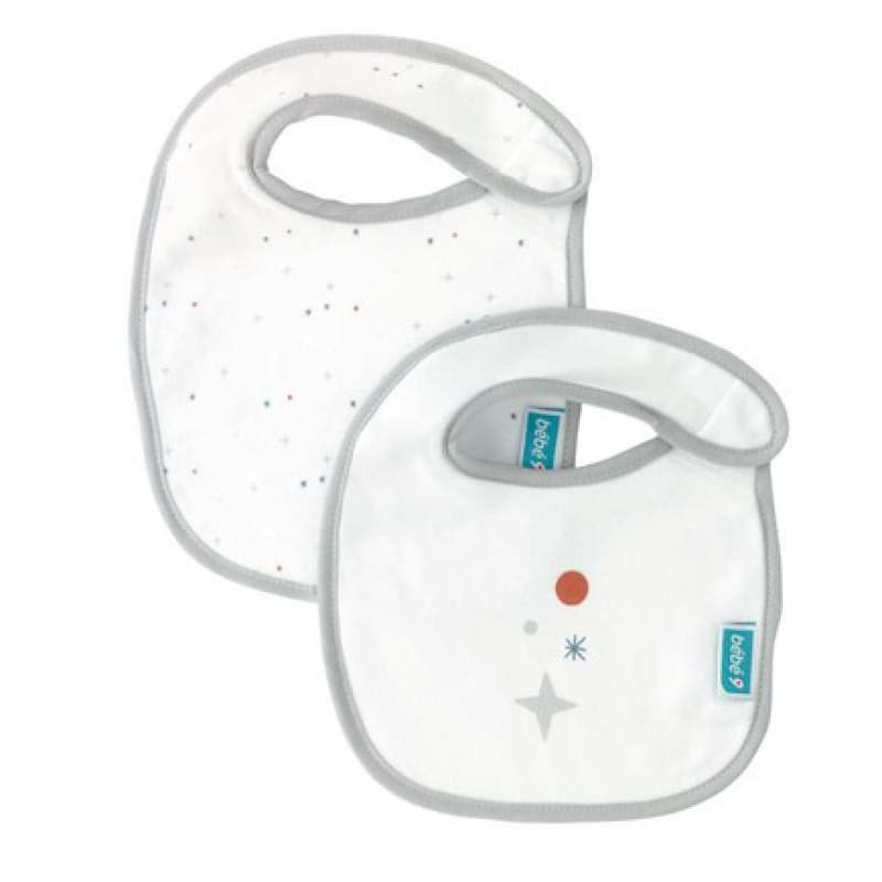Lot de 2 Bavoirs Naissance Gaia Gris