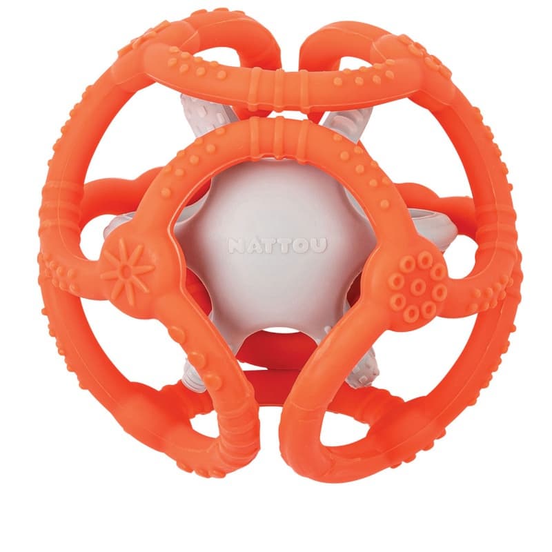 Set de 2 Balles en Silicone, lapidou rose fluo + gris h20 — vue 3 sur 3