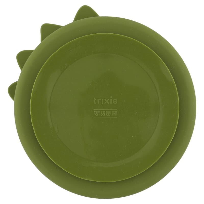 Assiette avec Ventouse en Silicone et Compartiments, mr. dino trixie vert p-24 — vue 2 sur 3