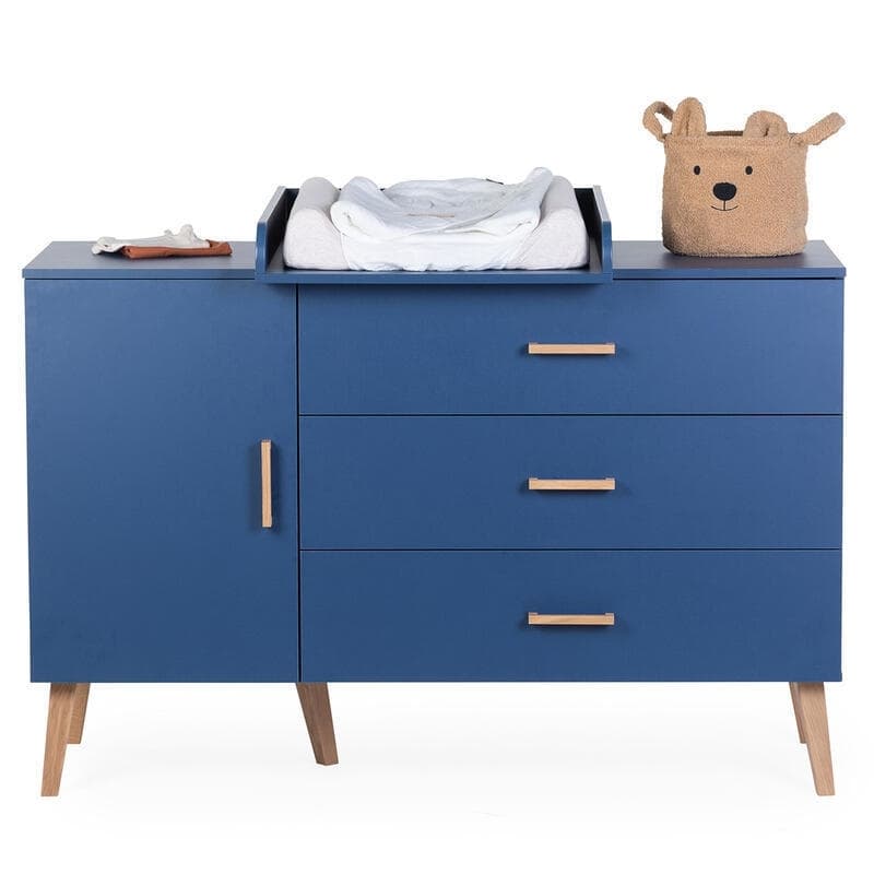 Bold Blue - Commode 3 Tiroirs+1 Porte, blue childhome — vue 3 sur 3