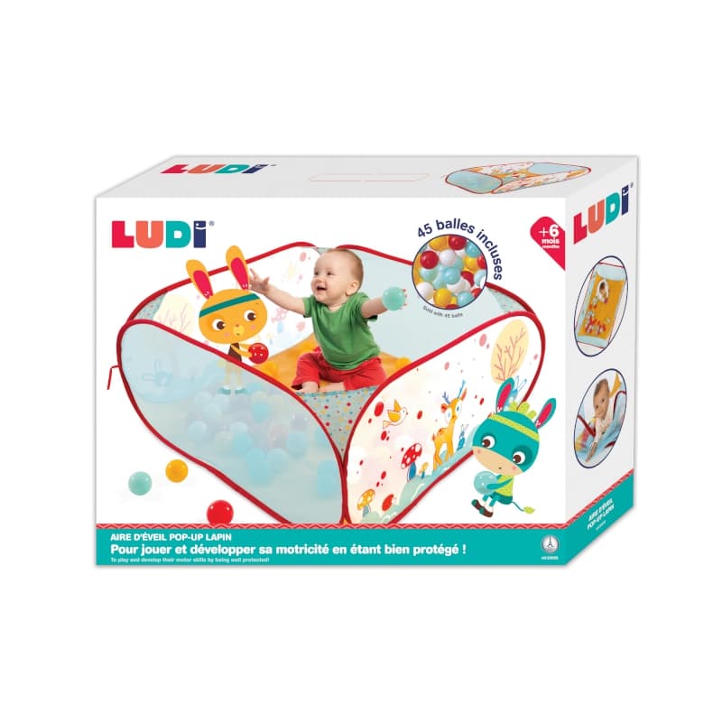 Aire de Jeu Lapin, na ludi multicolor per