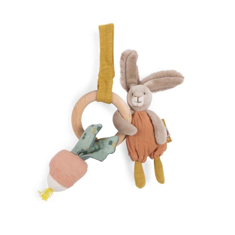 Hochet Anneau Bois Lapin, trois petits lapins multicolore 0x0x30xcm p-e-a-h