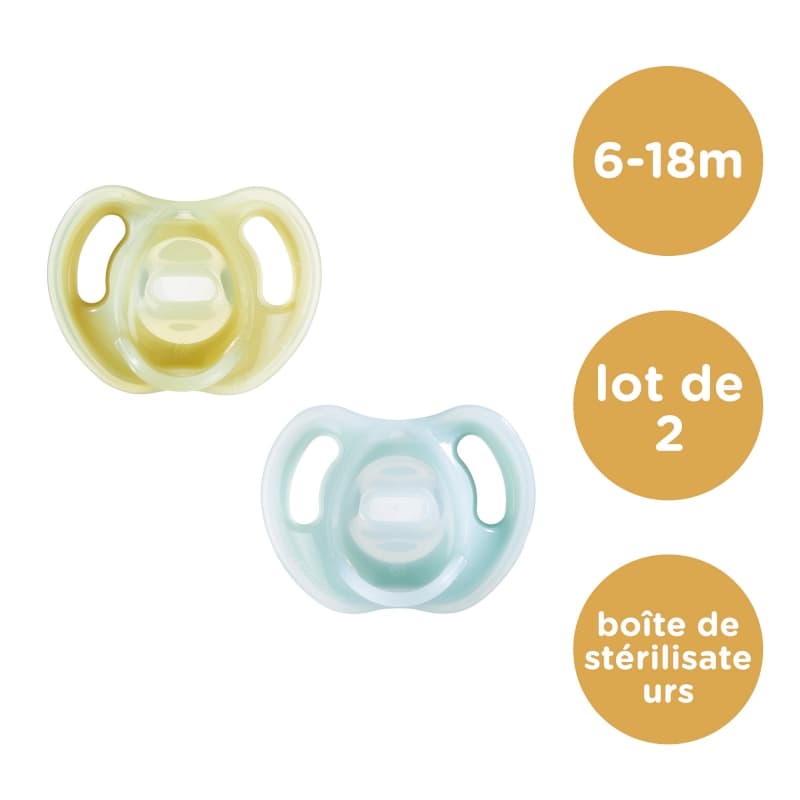 Sucette en Silicone Ultra Legere X2 6-18 Mois, tommee tippee 6-18m — vue 3 sur 5