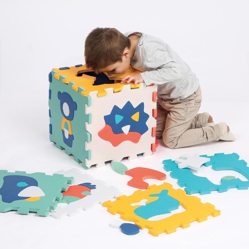 Dalles Animaux, ludi multicolore l. 90.0 cm x l. 90.0 cm x l. 1 p-2024 — vue 3 sur 7