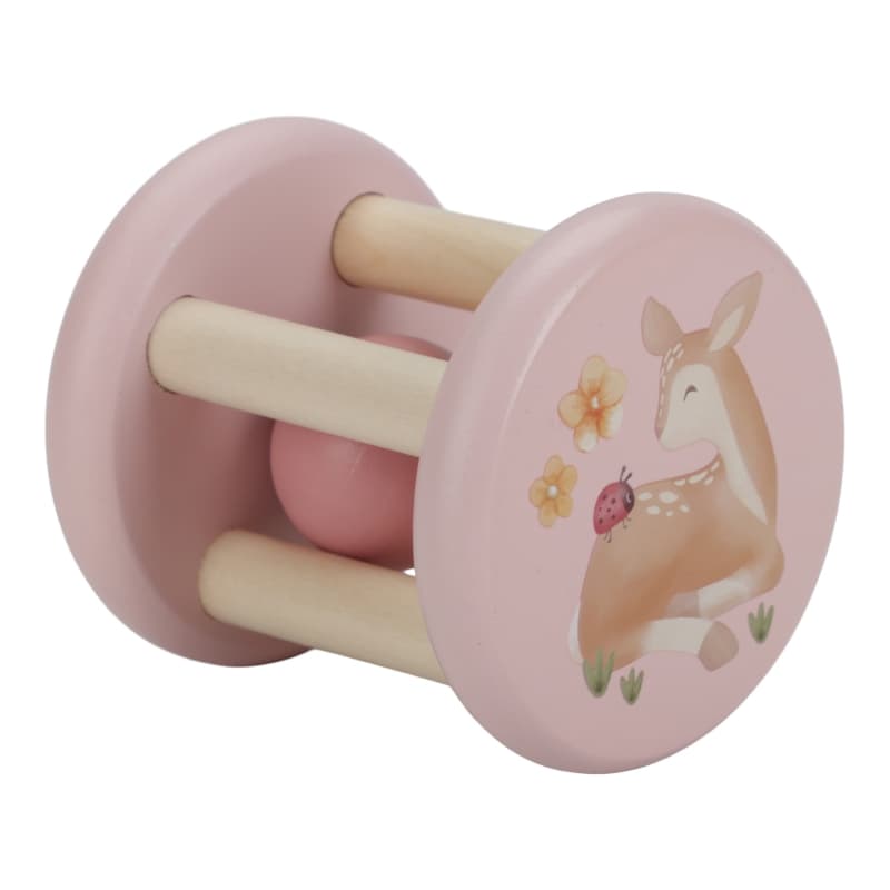 Hochet Roulant en Bois Fsc, rose muticolore bois fairy garden little dutch — vue 1 sur 3
