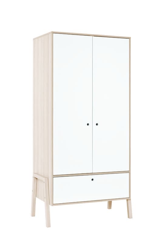 Armoire 2 Portes Spotbaby Acacia, acacia/blanc — vue 1 sur 3