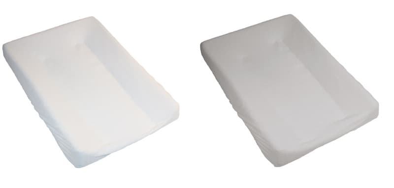 Lot de 2 Housses de Matelas a Langer, 50x71 blanc + gris e-18 op blanc 02-18-