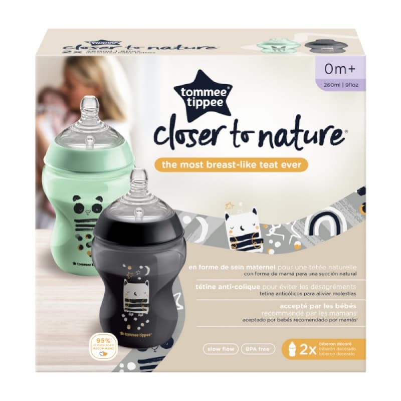 Biberon Ctn 260ml X 2 Decore, ollie la chouette tommee tippee multicolore — vue 3 sur 3
