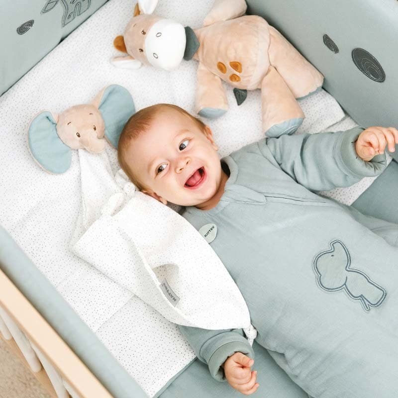 Gigoteuse 70 Cm Flanelle Vert Sauge avec Manches, luna&axel nattou — vue 1 sur 3