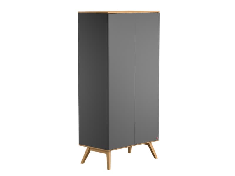 Armoire 2 Portes Naturebaby Graphite/bois — vue 1 sur 3