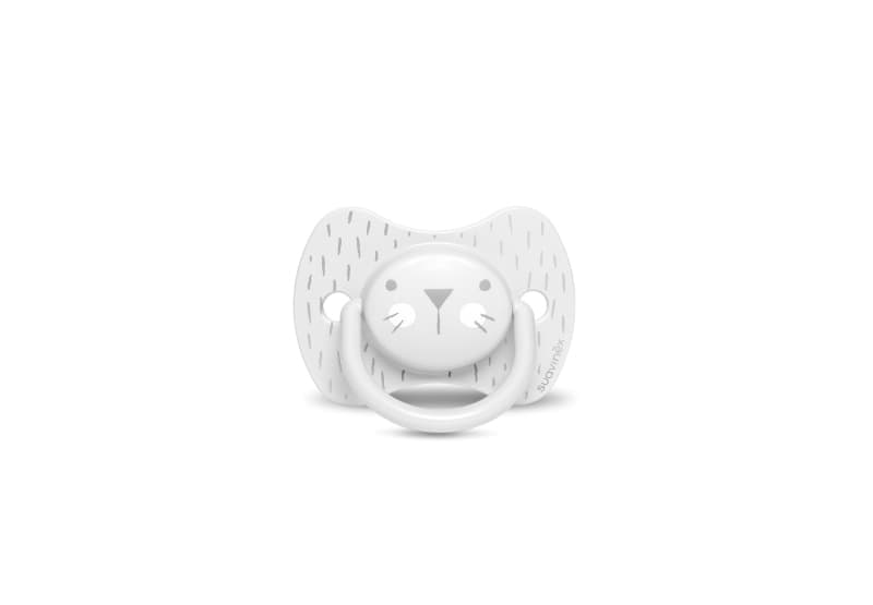 Sucette Reversible +18m - Moustache, gris