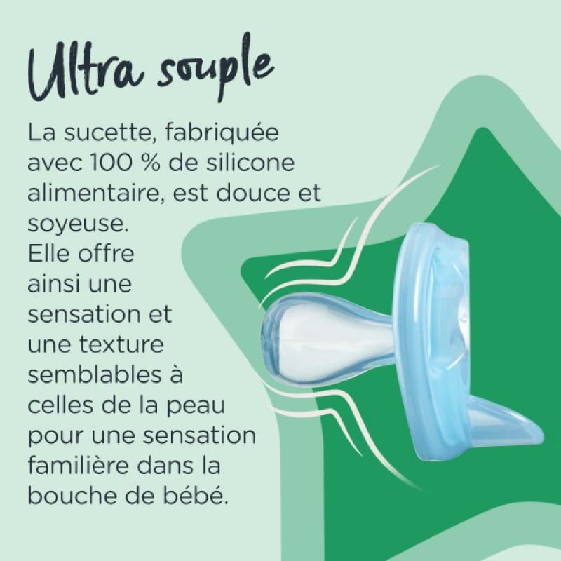 Sucette en Silicone Ultra Legere X2 0-6 Mois, tommee tippee multicolore — vue 3 sur 3