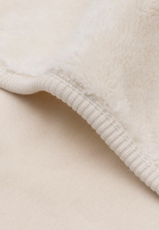 Couverture Berceau Sherpa, oatmeal 75x100cm basics jollein — vue 5 sur 5