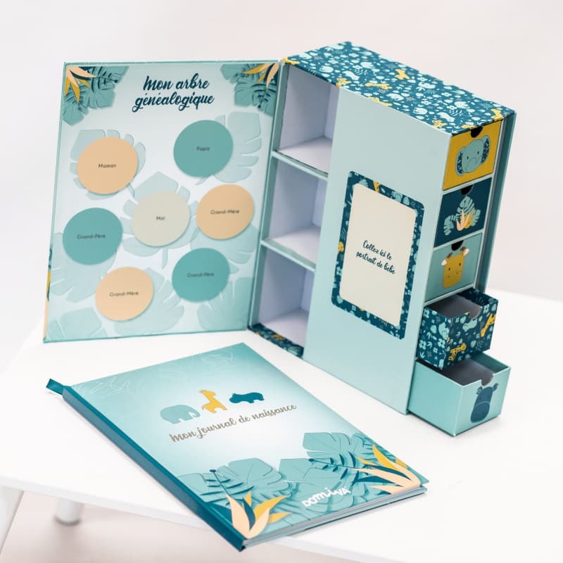 Coffret Boite a Tresors + Journal de Naissanc, za ni mo domiva za ni mo 22x31x10cm — vue 3 sur 4