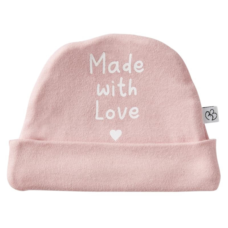 Bonnet Double Pur Coton, rose thé naissance made with love bb&co 03-24