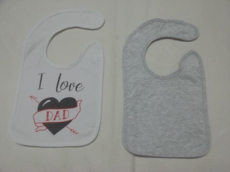 Lot de 2 Bavoirs Naissance, 17x29 papa + uni e-18 papa + uni op fetes des meres & peres