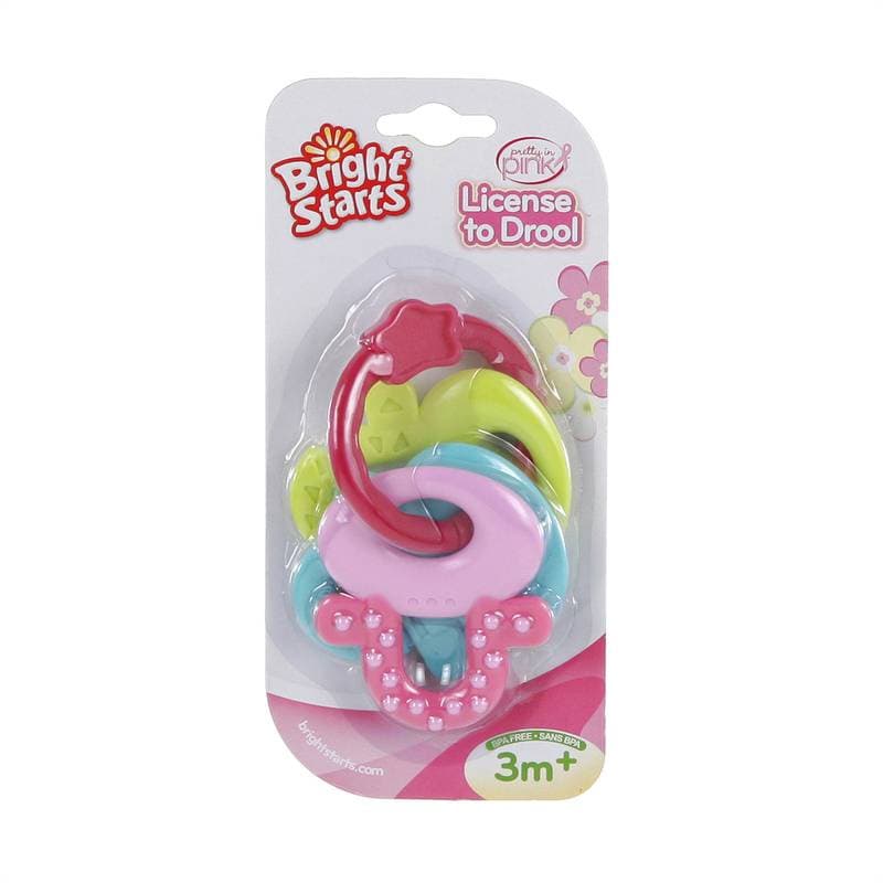 Hochet 3 Cles Rose, bright starts multicolore — vue 2 sur 2