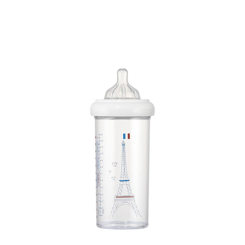 360ml Tour Eiffel, le biberon français transparent 8,5x8,5x24 per — vue 2 sur 2