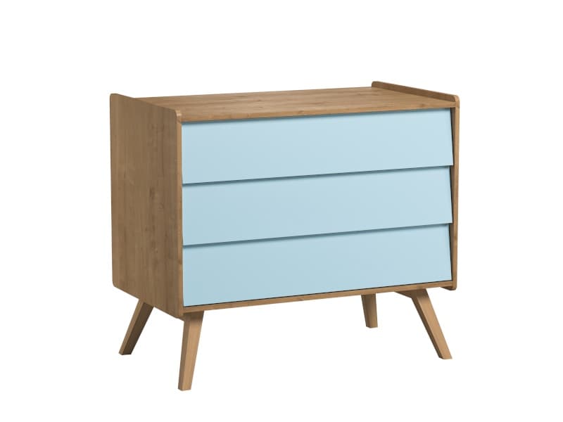 Commode Vintage Bois/bleu, vintage 58,5x100x90