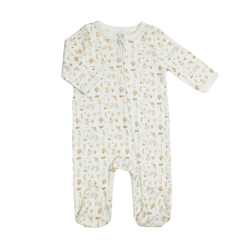 Pyjama Coton Zip Aop, ecru 1m trois kilos sept e-24 — vue 1 sur 2
